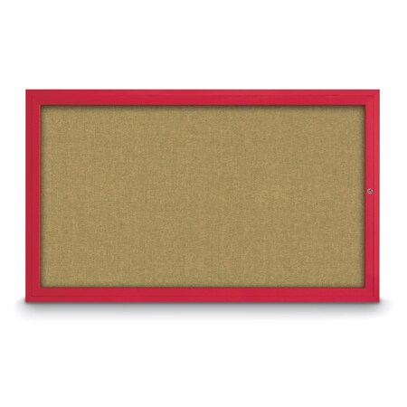 Slim Enclosed Corkboard, 24x36, Satin Alum Frame/Dark Spruce